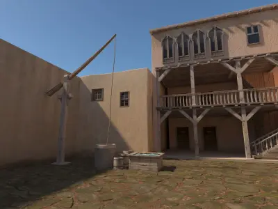 Medieval Courtyard House 3D model