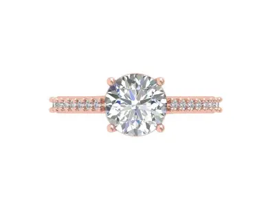 Solitaire Engagement Ring 3D print model 74