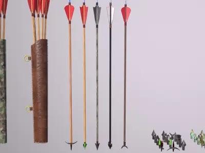 arrow archery arrows Low-poly 3D model