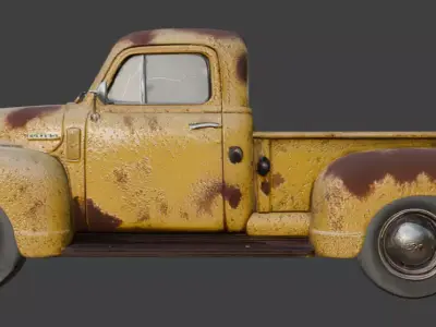 Vintage Rusty Pickup Truck 3D Model 3D model 15