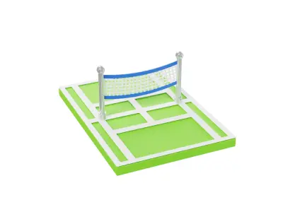 Tennis Court 3D model 6