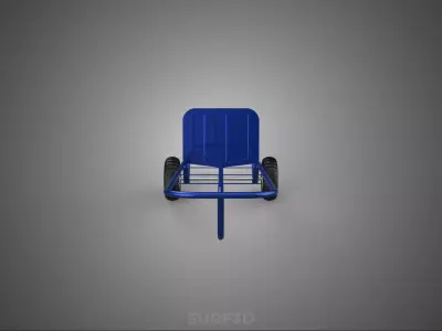 LUGGAGE BAGGAGE CARGO HAND TRUCK DOLLY CART TROLLEY HAUL SKYCAP 3D model