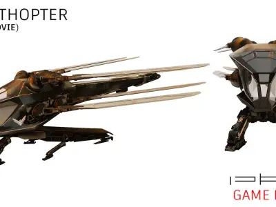 Dune Helicopter Ornithopter Low-poly 3D model