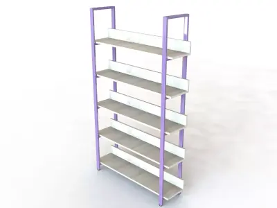 Modern Metal Shelving Unit 3D model