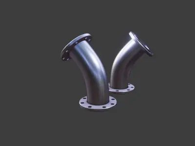 Mechanical Elbow Pipe 3D Model Low-poly 3D model