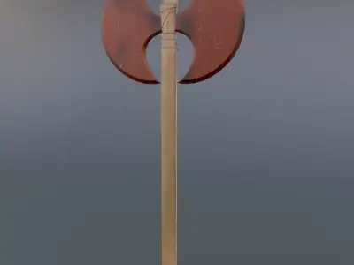 Double Headed Rusty Axe Low-poly 3D model