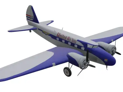 Airliner Boeing 247 Low-poly 3D model