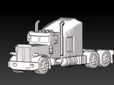 Hollow Semi Trailer Truck Pendant Necklace Jewelry 3D print model