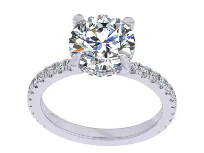 3 ct Round Stone Solitary Ring 3D print model purchase
