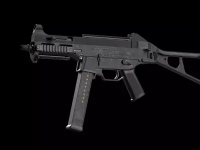 HK UMP 45 ACP - Flanged Barrel Edition STANDART PACK Low-poly 3D model