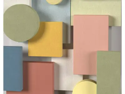 Wall Colored shapes Decoration - 45x45 - Collection - Part 2 3D model