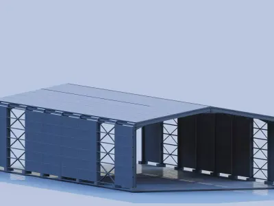 Warehouse-Warehouse Building 3D model buy