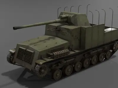 Type 5 Na-To Self-Propelled AT Gun Low-poly 3D model