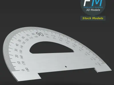 Protractor degree compass 3D model