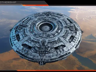 UFO MotherShip Low-poly 3D model