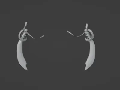 espadas de fuego y hielo  3D model