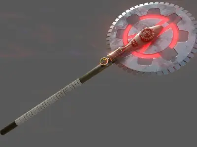 Steampunk Two-Handed Sawblade 3D model