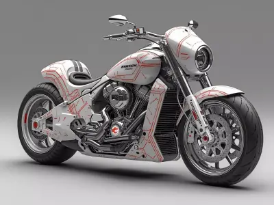Futuristic Custom Cruiser Motorcycle 3D Model Low-poly 3D model