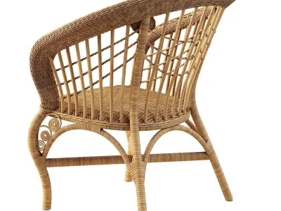 Woven rattan chair 3D model