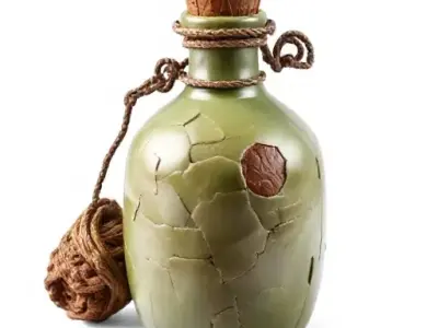 Corked Ceramic Potion Bottle Low-poly 3D model