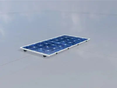 Solar module version 3 2x4m tilt angle 0 degrees without stand Low-poly 3D model
