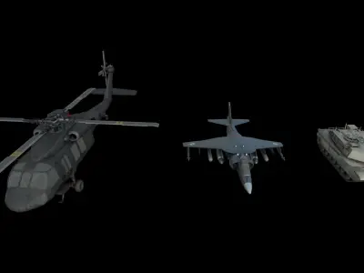 Military Vehicle Pack 01  Low-poly 3D model