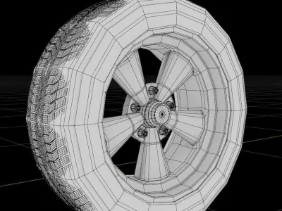 Classical Muscle Car Wheel Free 3D model