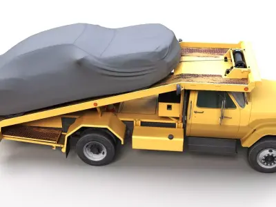 80s Hauler tow truck Low-poly 3D model