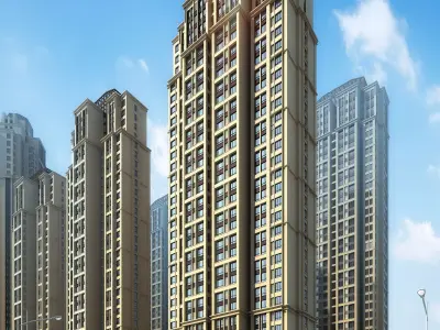 3Dmax fashion city commercial square building 154 3D model