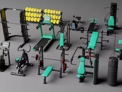 Gym Fitness Equipment Pack 3D Models 3D model