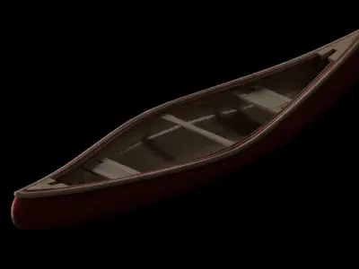 Canoe Boat For Game Object  VR - AR  Low-poly 3D model