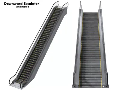 Downward Escalator Animated 3D model