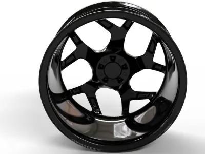 Rim Rial Black 01 Low-poly 3D model