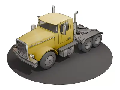 American Old Truck Low-poly 3D model
