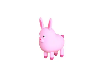 Low-Poly Rabbit Animated - Fun World Animal Low-poly 3D model