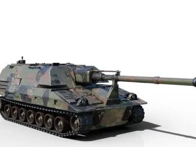 4 coatings of USA ARMY XM297E2 Crusader Self-Propelled Howitzer Low-poly 3D model