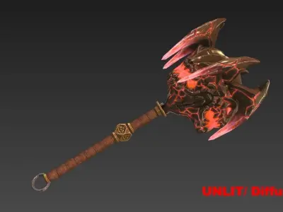 Fantasy Stylish Weapon- Mace of Demon Low-poly 3D model