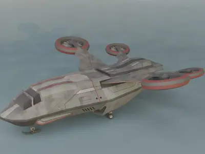 Quinjet Spaceship 3D Lowpoly Model Low-poly 3D model