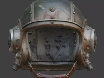 Steampunk Aviator Helmet 3D Model Low-poly 3D model