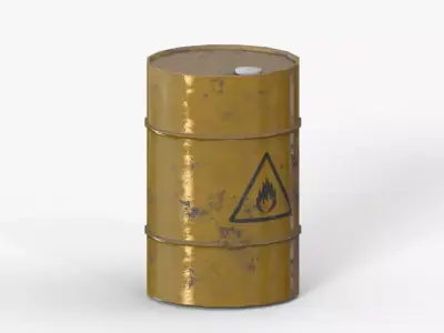 Oil Barrel Free low-poly 3D model 2
