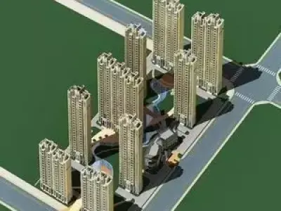 High-Rise Residential 3D model 31