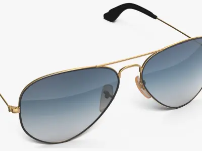 Classic Sunglasses Gradient Light Blue 3D model