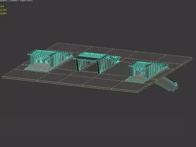 Section of Subway Station Low-poly 3D model