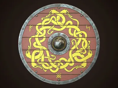 Viking Shield 23 Low-poly 3D model