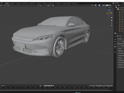 BYD han low poly Free 3D model