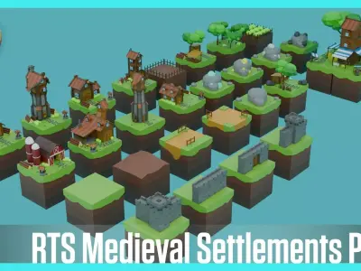 RTS Medieval Settlements Pack 3D model