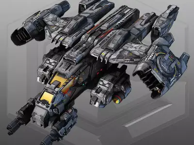 SciFi Dropship  Low-poly 3D model