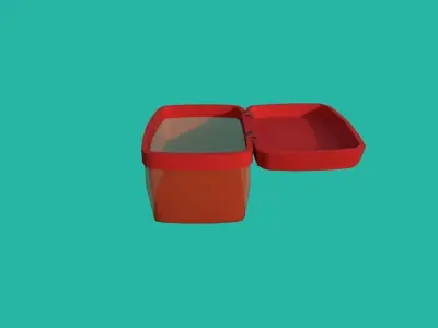 Basket red Low-poly 3D model