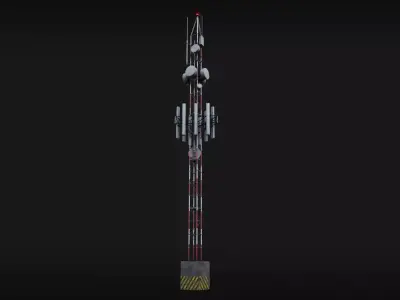 Radio Transmission Antenna Low-poly 3D model