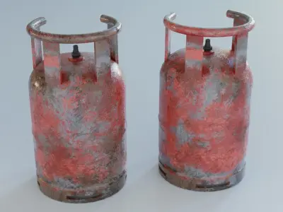 WornOff Gas Cylinder 3D model